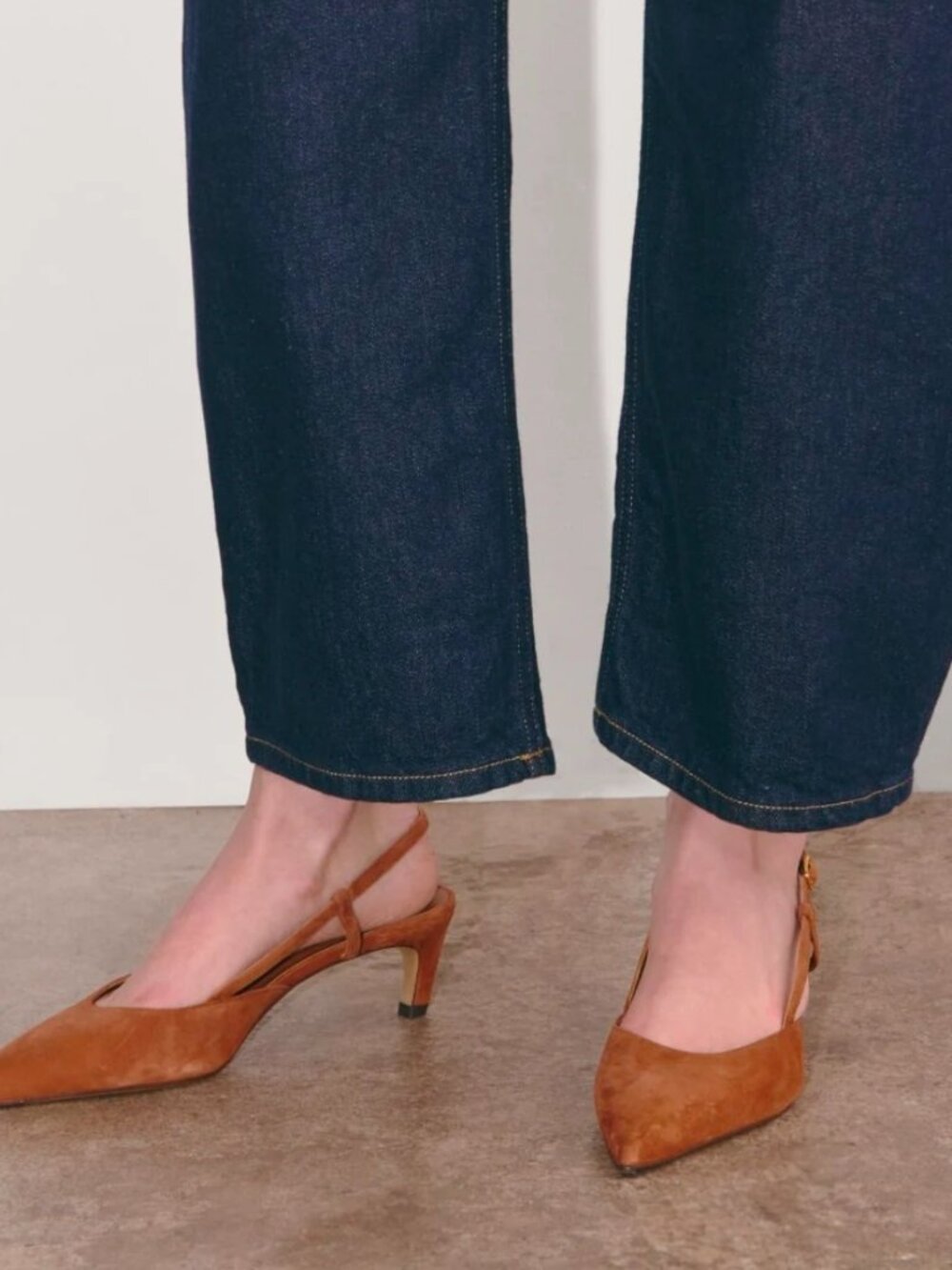 Everlane Studio Slingback Heel Saddle Brown Suede Women's Size 7.5 NEW  **NOTES